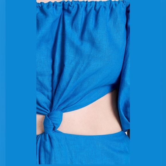 NWT Farm Rio Blue Midi Knot Dress SOLD OUT ONLINE MSRP$200 - Picture 11 of 16